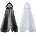 Halloween cosplay ghost role hooded cape, Grim Reaper Witch mesh long cloak, ball performance costume