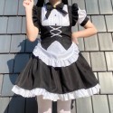 Black and white Lolita Gothic style maid costume Halloween costume Lolita women's dress