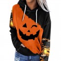 Halloween plus size hooded sweatshirt 3D digital women's jacket