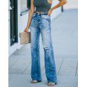 Autumn and winter new street straight leg pants, ripped jeans for women