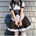 Black and white Lolita Gothic style maid costume Halloween costume Lolita women's dress