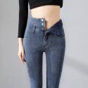 High waisted jeans for women with tight legs, black pencil pants for women