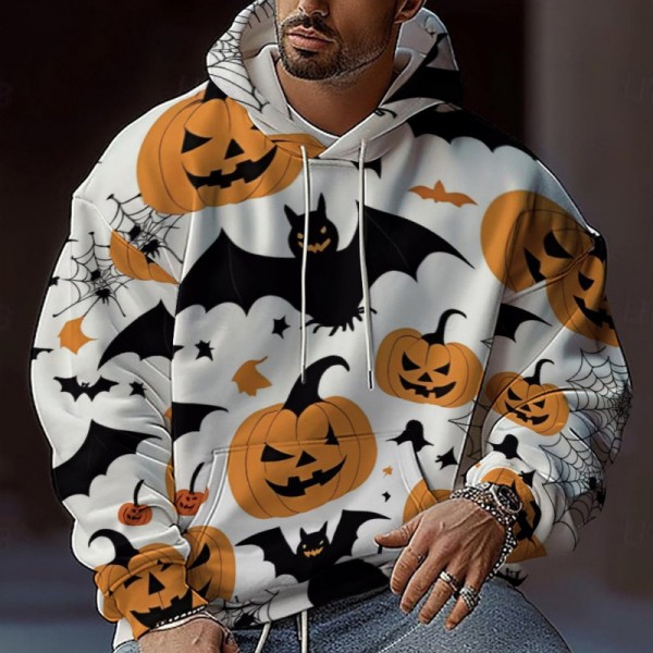 Halloween casual loose fitting hooded men's hoodie men's set