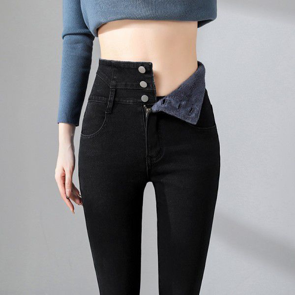 High waisted jeans for women with tight legs, black pencil pants for women