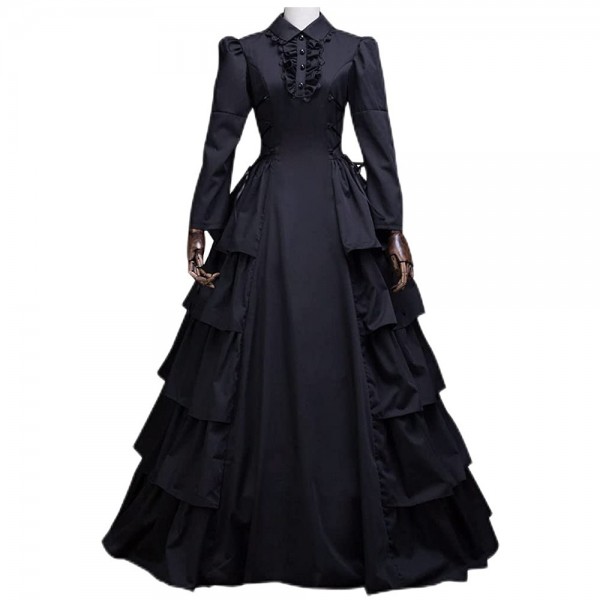 Medieval Victorian Dress Halloween Renaissance Gothic Lace Queen Princess Long Dress