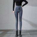 High waisted jeans for women with tight legs, black pencil pants for women