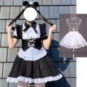 Black and white Lolita Gothic style maid costume Halloween costume Lolita women's dress