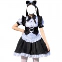 Black and white Lolita Gothic style maid costume Halloween costume Lolita women's dress