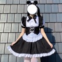 Black and white Lolita Gothic style maid costume Halloween costume Lolita women's dress