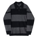 Striped Polo Knitted Men's Autumn Korean Edition Trendy Collar Sweater Loose Casual Top