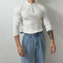 Long sleeved knitwear men's spring new fitness versatile slim fit T-shirt