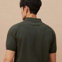 Men's polo shirt loose casual light mature style simple solid color business knit top