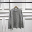 Autumn and winter clothing new style fresh rabbit fur velvet round neck pullover long sleeved thick sweater for women