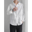 Men's loose casual jacquard shirt, youth outerwear top