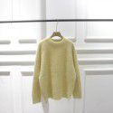 Autumn and winter clothing new style fresh rabbit fur velvet round neck pullover long sleeved thick sweater for women