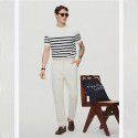 Men's knitted round neck striped casual trend loose and versatile sea soul shirt