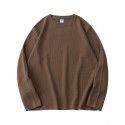 Long sleeved T-shirt men's loose T-shirt top autumn style youth solid color base shirt