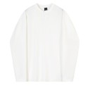 Men's simple V-neck long sleeved T-shirt loose casual top Korean version trendy white T solid color base shirt trend