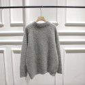 Autumn and winter clothing new style fresh rabbit fur velvet round neck pullover long sleeved thick sweater for women