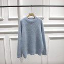 Autumn and winter clothing new style fresh rabbit fur velvet round neck pullover long sleeved thick sweater for women