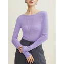 Single neck thin inner layer sweater, slim fit knit sweater for women