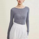 Single neck thin inner layer sweater, slim fit knit sweater for women