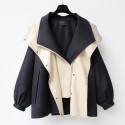 Mid to long waist windbreaker, new women's clothing, spring and autumn wear, casual and trendy workwear jacket