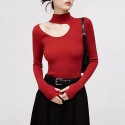 Woolen base knitted sweater for women, long sleeved sweater