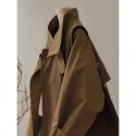 Khaki windbreaker short jacket outerwear workwear women's clothing design sense top