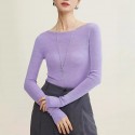 Single neck thin inner layer sweater, slim fit knit sweater for women