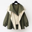 Mid to long waist windbreaker, new women's clothing, spring and autumn wear, casual and trendy workwear jacket