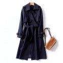 Windbreaker women's mid length knee length coat